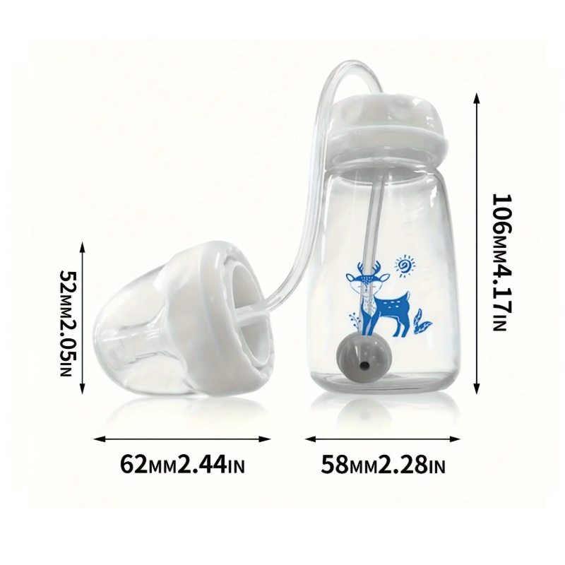 البيبرون الذاتي للرضع - تصميم 360° مضاد للغازات، سيليكون ناعم وآمن