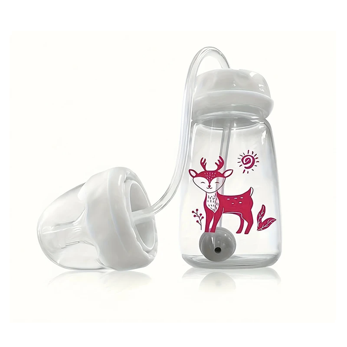 البيبرون الذاتي للرضع - تصميم 360° مضاد للغازات، سيليكون ناعم وآمن